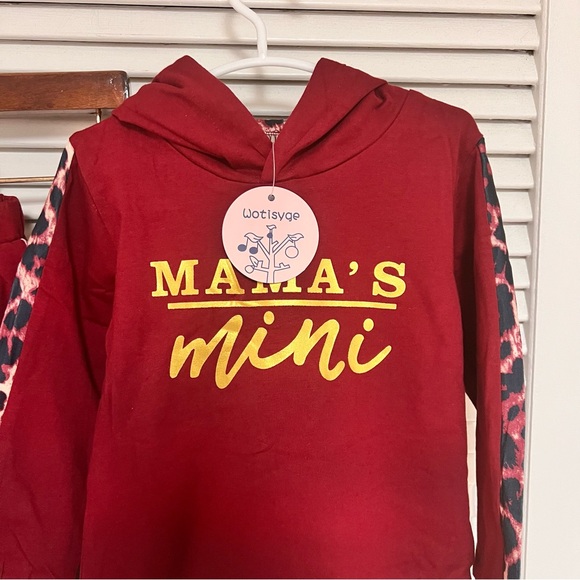 Mama’s Mini two-piece jogger, leopard side with headband size 4-5 Nice n… - Picture 4 of 10